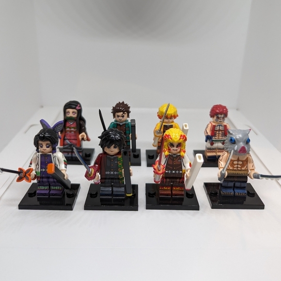 Unbranded Other - 8 Minifigures- Demon Slayer Anime Building Block Toy Collectors Action Figures